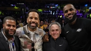 Maverick Carter, second from the left, with LeBron James.