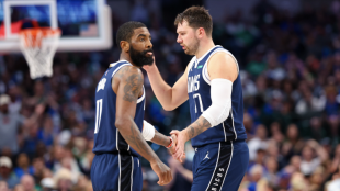 Kyrie Irving and Luka Doncic, stars of the Dallas Mavericks.