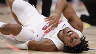 Jaden Ivey, broken with pain after suffering serious injury.