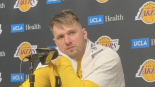 Luka Doncic spoke to the media.