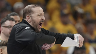 Headline: Tom Thibodeau, coach of the New York Knicks.