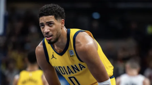 Tyrese Haliburton, estrella de Indiana Pacers ante OKC. 