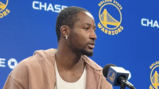 Jonathan Kuminga, hablando de su renovación con los Warriors. 