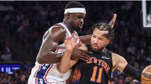 Jalen Brunson, estrella de los Knicks ante los Sixers. 